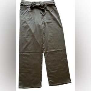 Women’s Olive Green Joie belted dress  wide leg ankle Pants with pockets, size L